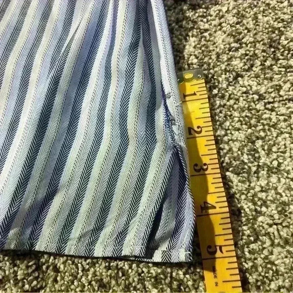Ermenegildo Zegna Shirt Men's XL Blue/White Long Sleeve Striped Button Down - Picture 11 of 11